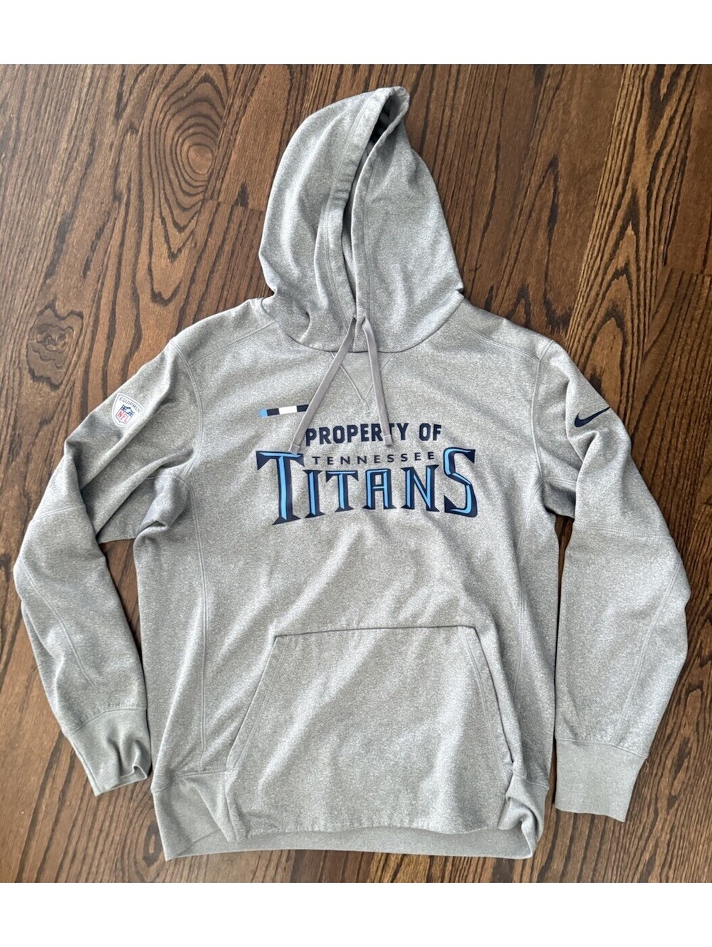 Nike Tennessee Titans Property Of Dri-FIT Hoodie Gray NFL Mens Medium